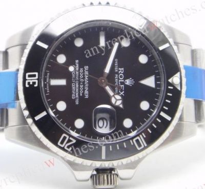 Upgraded Version Extra Large Rolex Submariner 42mm SS Black Ceramic Bezel watch